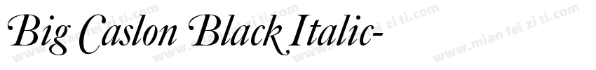 Big Caslon Black Italic字体转换